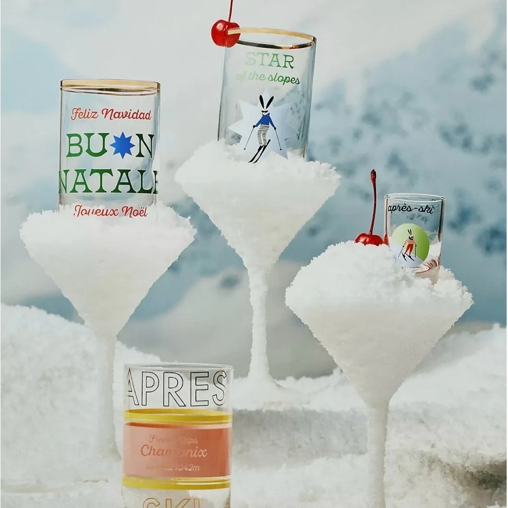 Anthropologie Apres Ski Shot Glasses Set of 4 - New In Box
